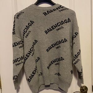 BALENCIAGA ALL OVER LOGO SWEATER